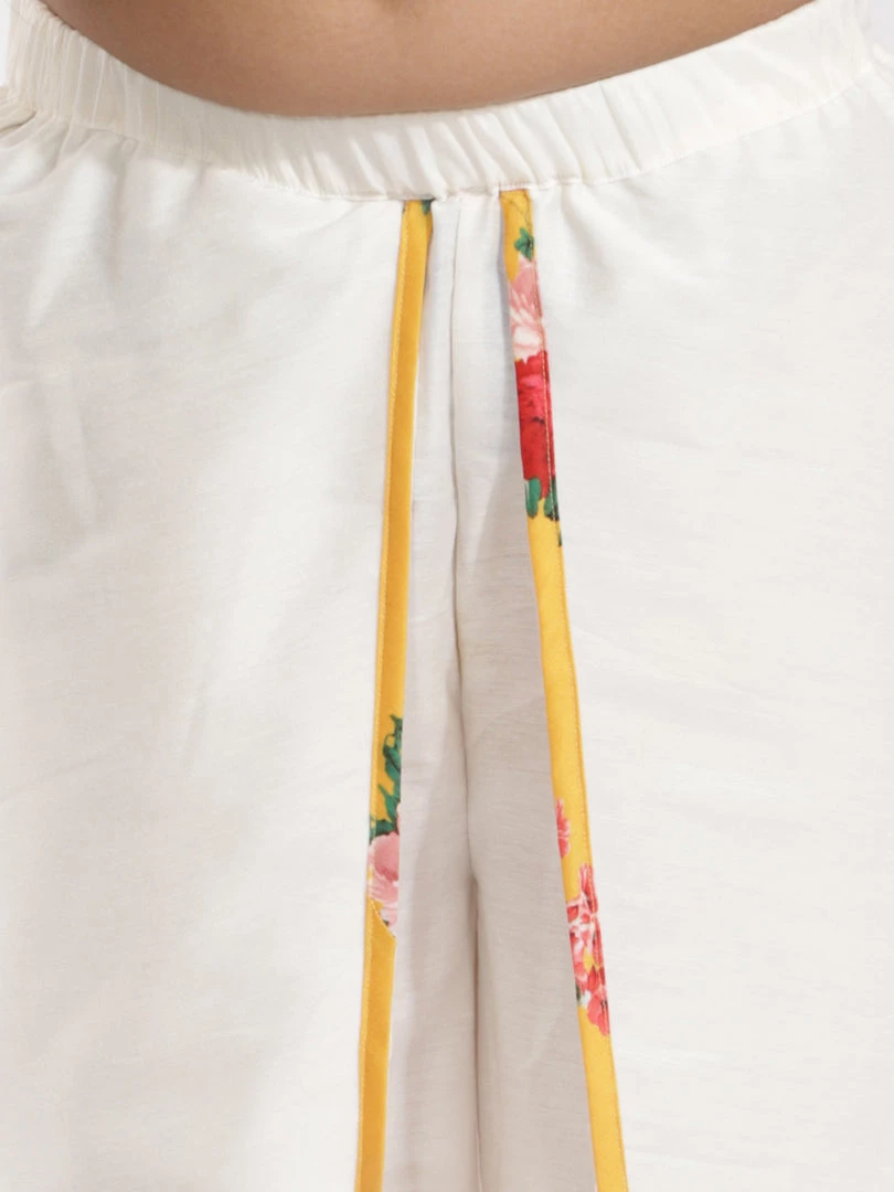 Vastramay Girls' Floral Printed Cotton Silk Kurta And Tulip Pants 9 Vastramay Girls' Floral Printed Cotton Silk Kurta And Tulip Pants