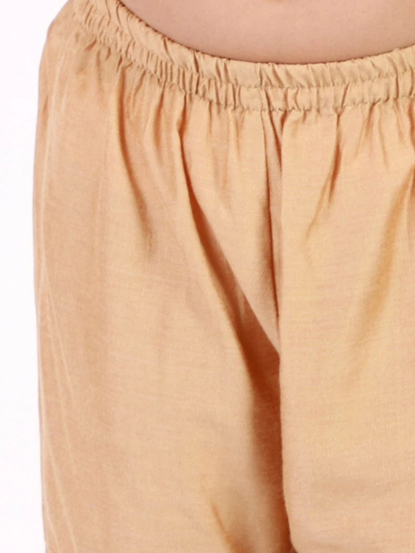 Vastramay Girls' Gold Zari Kurta And Rose Gold Sharara Set 7 Vastramay Girls' Gold Zari Kurta And Rose Gold Sharara Set