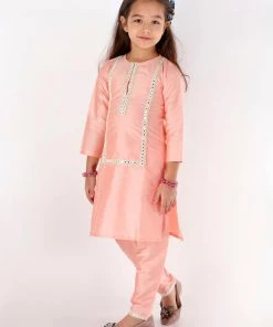 Vastramay Pink Color Viscose Kurta Pyjama Siblings Set