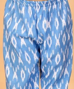 Vastramay Girls' Aqua Blue Kurta And Straight Pant Set