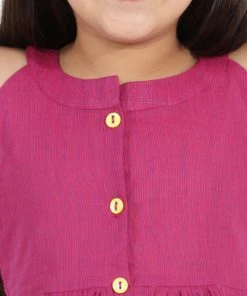 Vastramay Girls' Handloom Cotton Kurta And Straight Pant Set