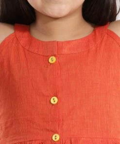Vastramay Girls' Handloom Cotton Kurta And Straight Pant Set