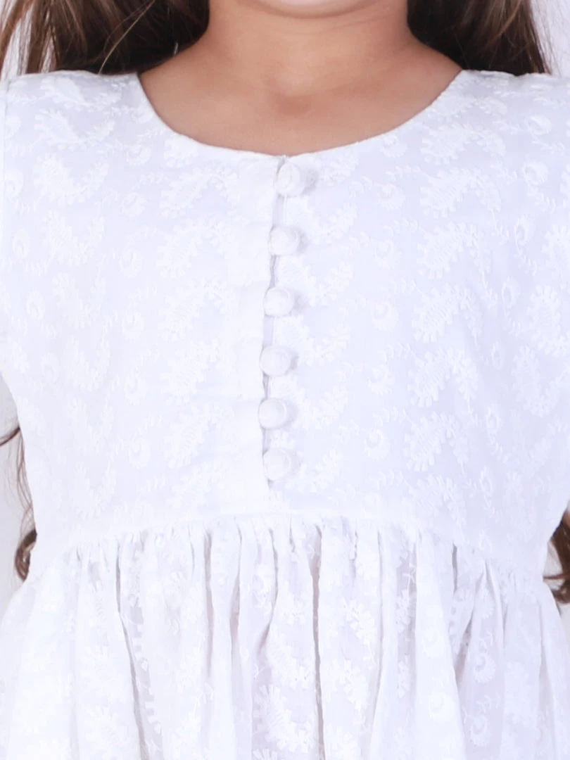 Vastramay White Pure Cotton Chikankari Siblings Set 6 Vastramay White Pure Cotton Chikankari Siblings Set