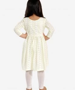Vastramay Yellow Pure Cotton Chikankari Siblings Set
