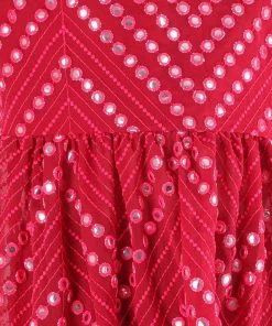 Vastramay Maroon Color Mirror Work Kurta Pyjama Siblings Set 12 Vastramay Maroon Color Mirror Work Kurta Pyjama Siblings Set