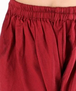 Vastramay Girl's Maroon Mirror Work Kurta And Churidar Set Girls