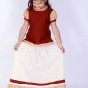 VASTRAMAY Girl's Maroon & White Pavda Pattu Lehenga Choli Set Girls