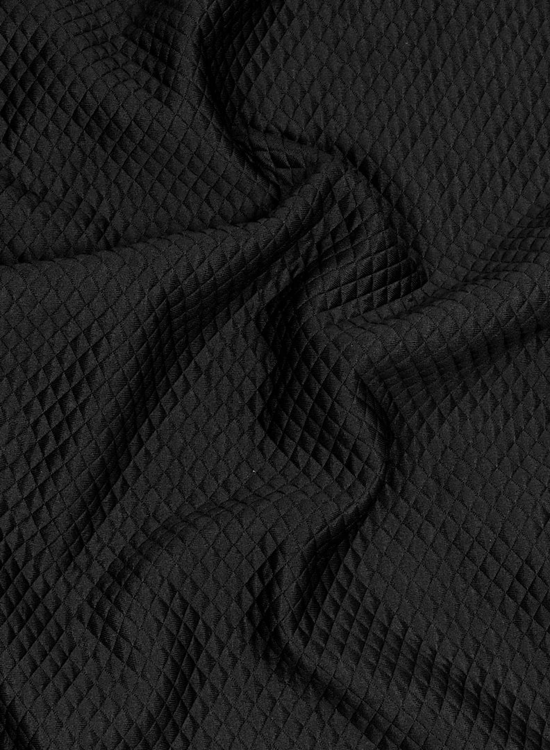 Vastramay Checks Black Quilted Fabric 4 Vastramay Checks Black Quilted Fabric