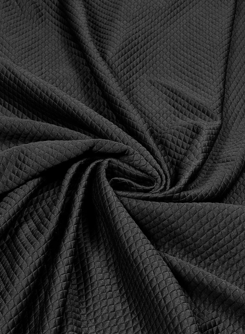 Vastramay Checks Black Quilted Fabric 3 Vastramay Checks Black Quilted Fabric