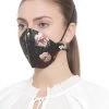Vastramay Unisex 3-Ply Floral Printed Reusable Anti-Pollution, Comfortable Masks In Black - Pack Of 1 Rakhi