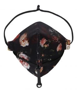 Vastramay Unisex 3-Ply Floral Printed Reusable Anti-Pollution, Comfortable Masks In Black - Pack Of 1 Rakhi