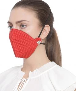 Vastramay Rakhi Unisex 3-Ply Quilted Reusable Anti-Pollution, Comfortable Masks In Red - Pack Of 1