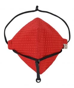 Vastramay Rakhi Unisex 3-Ply Quilted Reusable Anti-Pollution, Comfortable Masks In Red - Pack Of 1