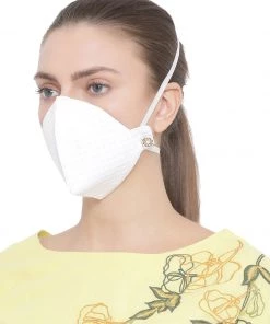 Vastramay Unisex 3-Ply Quilted Reusable Anti-Pollution, Comfortable Masks In White - Pack Of 1