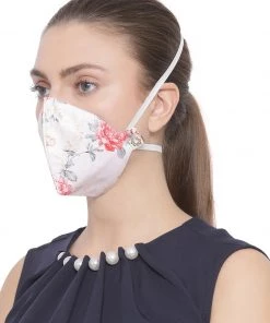 Vastramay Rakhi Unisex 3-Ply Floral Printed Reusable Anti-Pollution, Comfortable Masks In Pink - Pack Of 1