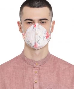 Vastramay Rakhi Unisex 3-Ply Floral Printed Reusable Anti-Pollution, Comfortable Masks In Pink - Pack Of 1