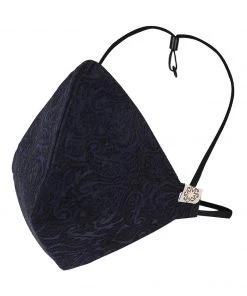 Vastramay Unisex 3-Ply Imported Self Design Reusable Anti-Pollution, Comfortable Masks In Navy Blue - Pack Of 1