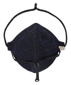 Vastramay Unisex 3-Ply Imported Self Design Reusable Anti-Pollution, Comfortable Masks In Navy Blue - Pack Of 1