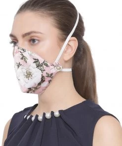 VASTRAMAY Unisex 3-Ply Floral Printed Reusable Anti-Pollution, Comfortable In Pink - Pack Of 1 Rakhi