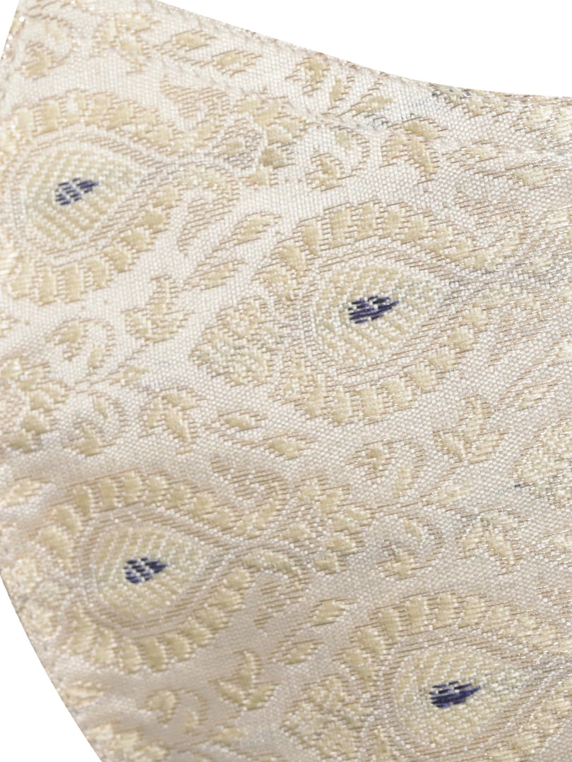 Sangeet / Tilak Vastramay Unisex 3 -Ply Banarasi Brocade Reusable Anti-Pollution Comfortable Half Face, Ear Loop Cotton Wellness Mask 4 Sangeet / Tilak Vastramay Unisex 3 -Ply Banarasi Brocade Reusable Anti-Pollution Comfortable Half Face, Ear Loop Cotton Wellness Mask
