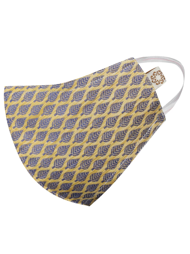Sangeet / Tilak Vastramay Unisex 3 -Ply Banarasi Brocade Reusable Anti-Pollution Comfortable Half Face, Ear Loop Cotton Welness Mask 3 Sangeet / Tilak Vastramay Unisex 3 -Ply Banarasi Brocade Reusable Anti-Pollution Comfortable Half Face, Ear Loop Cotton Welness Mask