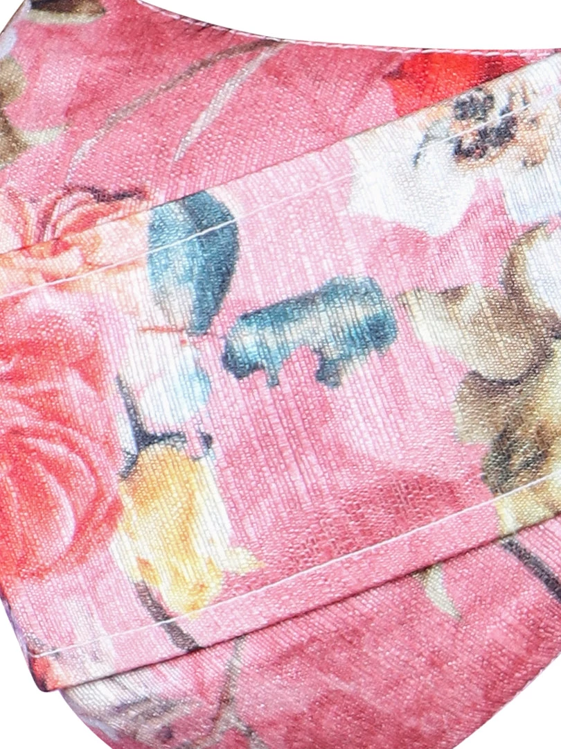 Vastramay Floral Printed Reusable Anti-Pollution, Cotton Dori Ear Loop And Choti Plus Tassels Style Wellness Mask In Pink With A Natural Fibre Potli Bag - Pack Of 1 6 Vastramay Floral Printed Reusable Anti-Pollution, Cotton Dori Ear Loop And Choti Plus Tassels Style Wellness Mask In Pink With A Natural Fibre Potli Bag - Pack Of 1