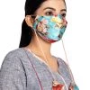Vastramay Floral Printed Reusable Anti-Pollution, Cotton Dori Ear Loop And Choti Plus Tassels Style Wellness Mask In Blue With A Natural Fibre Potli Bag - Pack Of 1 Rakhi