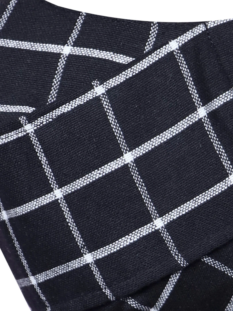 Vastramay Checkered Reusable Anti-Pollution, Cotton Dori Ear Loop And Choti Plus Tassels Style Wellness Mask In Black With A Natural Fibre Potli Bag - Pack Of 1 6 Vastramay Checkered Reusable Anti-Pollution, Cotton Dori Ear Loop And Choti Plus Tassels Style Wellness Mask In Black With A Natural Fibre Potli Bag - Pack Of 1