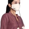 Rakhi Vastramay Self Design Reusable Anti-Pollution, Cotton Dori Ear Loop And Choti Plus Tassels Style Wellness Mask In Beige With A Natural Fibre Potli Bag - Pack Of 1