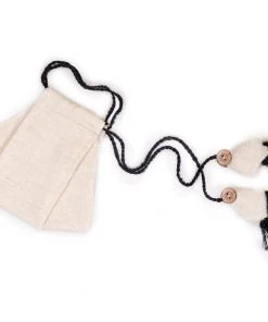 Rakhi Vastramay Self Design Reusable Anti-Pollution, Cotton Dori Ear Loop And Choti Plus Tassels Style Wellness Mask In Beige With A Natural Fibre Potli Bag - Pack Of 1