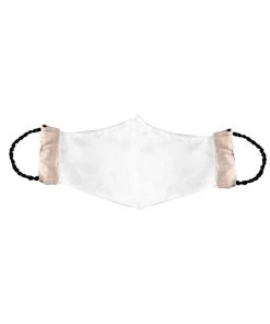 Rakhi Vastramay Self Design Reusable Anti-Pollution, Cotton Dori Ear Loop And Choti Plus Tassels Style Wellness Mask In Beige With A Natural Fibre Potli Bag - Pack Of 1