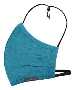 Rakhi Vastramay Unisex 3 -Ply Solid Reusable Anti-Pollution, Comfortable Large Coverage With Head Band Wellness Biker Masks In Turquoise Blue - Pack Of 1