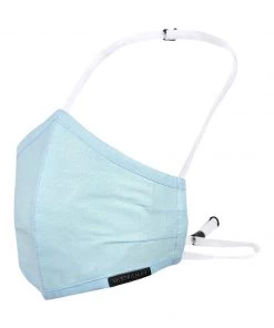 Rakhi Vastramay Unisex 3 -Ply Solid Reusable Anti-Pollution, Comfortable Large Coverage With Head Band Wellness Biker Masks In Light Blue - Pack Of 1