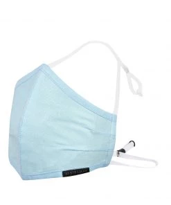 Rakhi Vastramay Unisex 3 -Ply Solid Reusable Anti-Pollution, Comfortable Large Coverage With Head Band Wellness Biker Masks In Light Blue - Pack Of 1