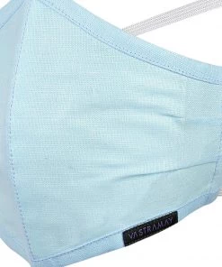 Rakhi Vastramay Unisex 3 -Ply Solid Reusable Anti-Pollution, Comfortable Large Coverage With Head Band Wellness Biker Masks In Light Blue - Pack Of 1
