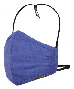 Rakhi Vastramay Unisex 3 -Ply Solid Reusable Anti-Pollution, Comfortable Large Coverage With Head Band Wellness Biker Masks In Blue - Pack Of 1