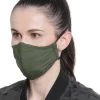 Vastramay Unisex 3 -Ply Solid Reusable Anti-Pollution, Comfortable Large Coverage With Head Band Wellness Biker Masks In Green - Pack Of 1