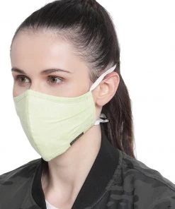 Vastramay Unisex 3 -Ply Solid Reusable Anti-Pollution, Comfortable Large Coverage With Head Band Wellness Biker Masks In Light Green - Pack Of 1