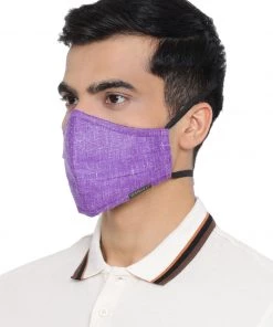 Rakhi Vastramay Unisex 3 -Ply Solid Reusable Anti-Pollution, Comfortable Large Coverage With Head Band Wellness Biker Masks In Purple - Pack Of 1