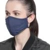 Vastramay Unisex 3 -Ply Solid Reusable Anti-Pollution, Comfortable Large Coverage With Head Band Wellness Biker Masks In Navy Blue - Pack Of 1