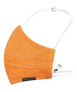 Vastramay Unisex 3 -Ply Solid Reusable Anti-Pollution, Comfortable Large Coverage With Head Band Wellness Biker Masks In Orange - Pack Of 1 Rakhi