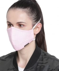 Vastramay Unisex 3 -Ply Solid Reusable Anti-Pollution, Comfortable Large Coverage With Head Band Wellness Biker Masks In Light Pink - Pack Of 1