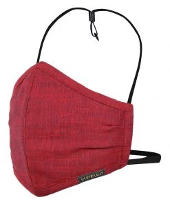 Rakhi Vastramay Unisex 3 -Ply Solid Reusable Anti-Pollution, Comfortable Large Coverage With Head Band Wellness Biker Masks In Red - Pack Of 1