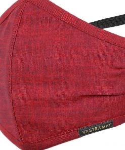 Rakhi Vastramay Unisex 3 -Ply Solid Reusable Anti-Pollution, Comfortable Large Coverage With Head Band Wellness Biker Masks In Red - Pack Of 1