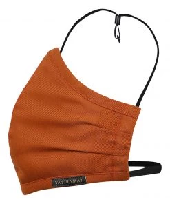 Rakhi Vastramay Unisex 3 -Ply Solid Reusable Anti-Pollution, Comfortable Large Coverage With Head Band Wellness Biker Masks In Orange - Pack Of 1