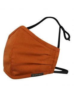 Rakhi Vastramay Unisex 3 -Ply Solid Reusable Anti-Pollution, Comfortable Large Coverage With Head Band Wellness Biker Masks In Orange - Pack Of 1