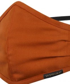Rakhi Vastramay Unisex 3 -Ply Solid Reusable Anti-Pollution, Comfortable Large Coverage With Head Band Wellness Biker Masks In Orange - Pack Of 1
