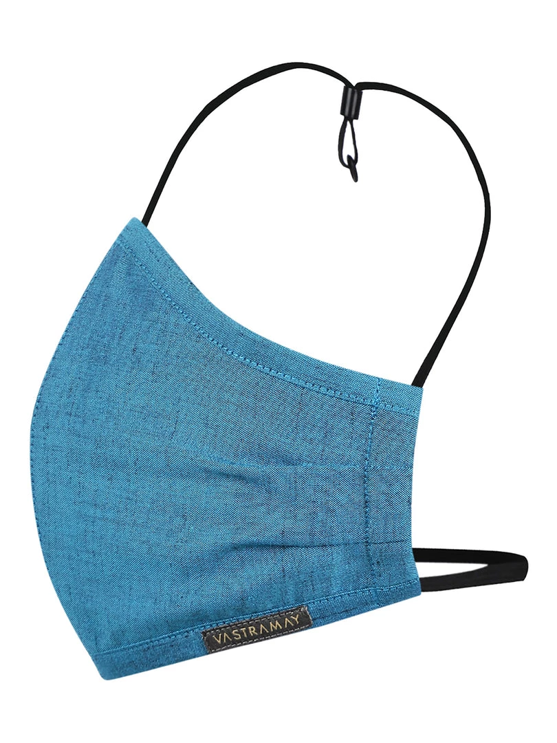 Vastramay Unisex 3 -Ply Solid Reusable Anti-Pollution, Comfortable Large Coverage With Head Band Wellness Biker Masks In Blue - Pack Of 1 7 Vastramay Unisex 3 -Ply Solid Reusable Anti-Pollution, Comfortable Large Coverage With Head Band Wellness Biker Masks In Blue - Pack Of 1