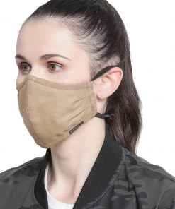 Rakhi Vastramay Unisex 3 -Ply Solid Reusable Anti-Pollution, Comfortable Large Coverage With Head Band Wellness Biker Masks In Camel - Pack Of 1
