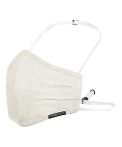 Vastramay Unisex 3 -Ply Solid Reusable Anti-Pollution, Comfortable Large Coverage With Head Band Wellness Biker Masks In Off White - Pack Of 1